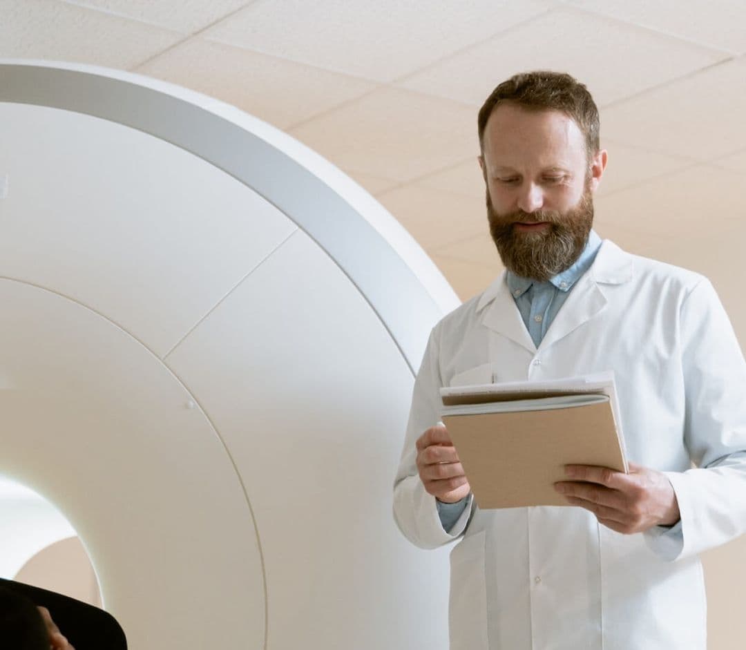 A doctor checking a patient